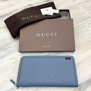 Gucci Dusty Blue Travel Organizer Wallet